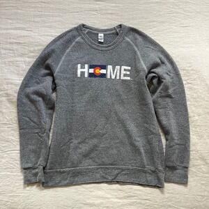 My State Threads Colorado Home Flag Sweatshirt Womens SMALL Gray MSRP$55